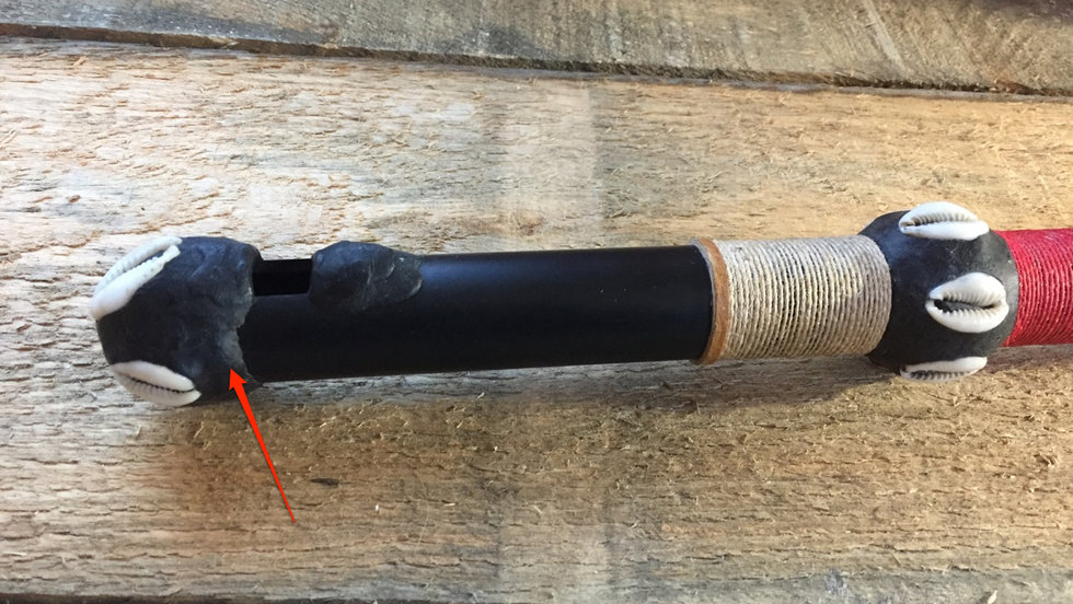 Fula flute embouchure and headpiece
